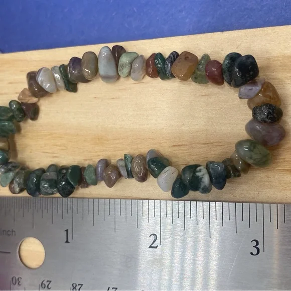 Genuine natural gemstone green more colors beaded stretchy bracelet - Picture 3 of 3